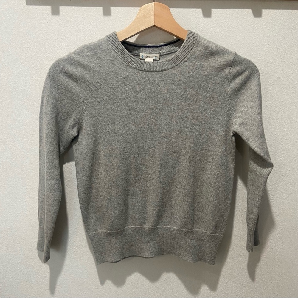 Crewcuts Grey Cotton/Cashmere Blend Crewneck Sweater Size 6-7 EUC